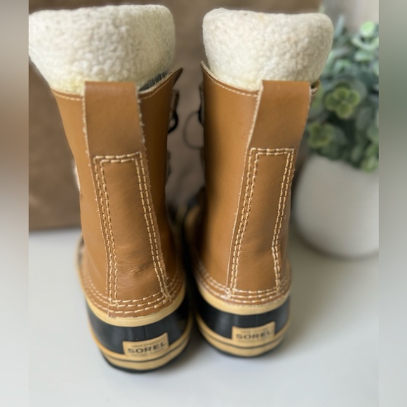Sorel Yoot PAC Boots Youth Size3 Snow Duck Brown Leather Waterproof Lined Winter - Picture 7 of 9